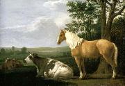 CALRAET, Abraham van A Horse and Cows in a Landscape oil painting artist